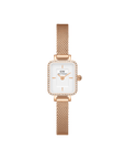 Daniel Wellington Quadro Mini Bezel Lumine 15x18 Melrose RG White Watch