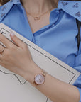 Daniel Wellington Petite Lumine 28 5-Link Rose Gold & Mother of Pearl Pink Watch