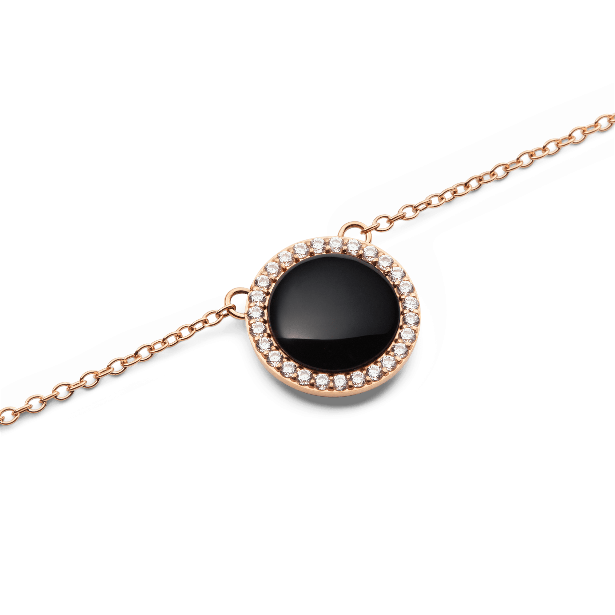 Daniel Wellington Audrey Necklace Black Agathe Rose Gold