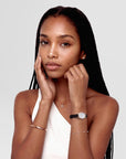 Daniel Wellington Ophelia Mini Dark Brown Lizard White Guilloché Rose Gold