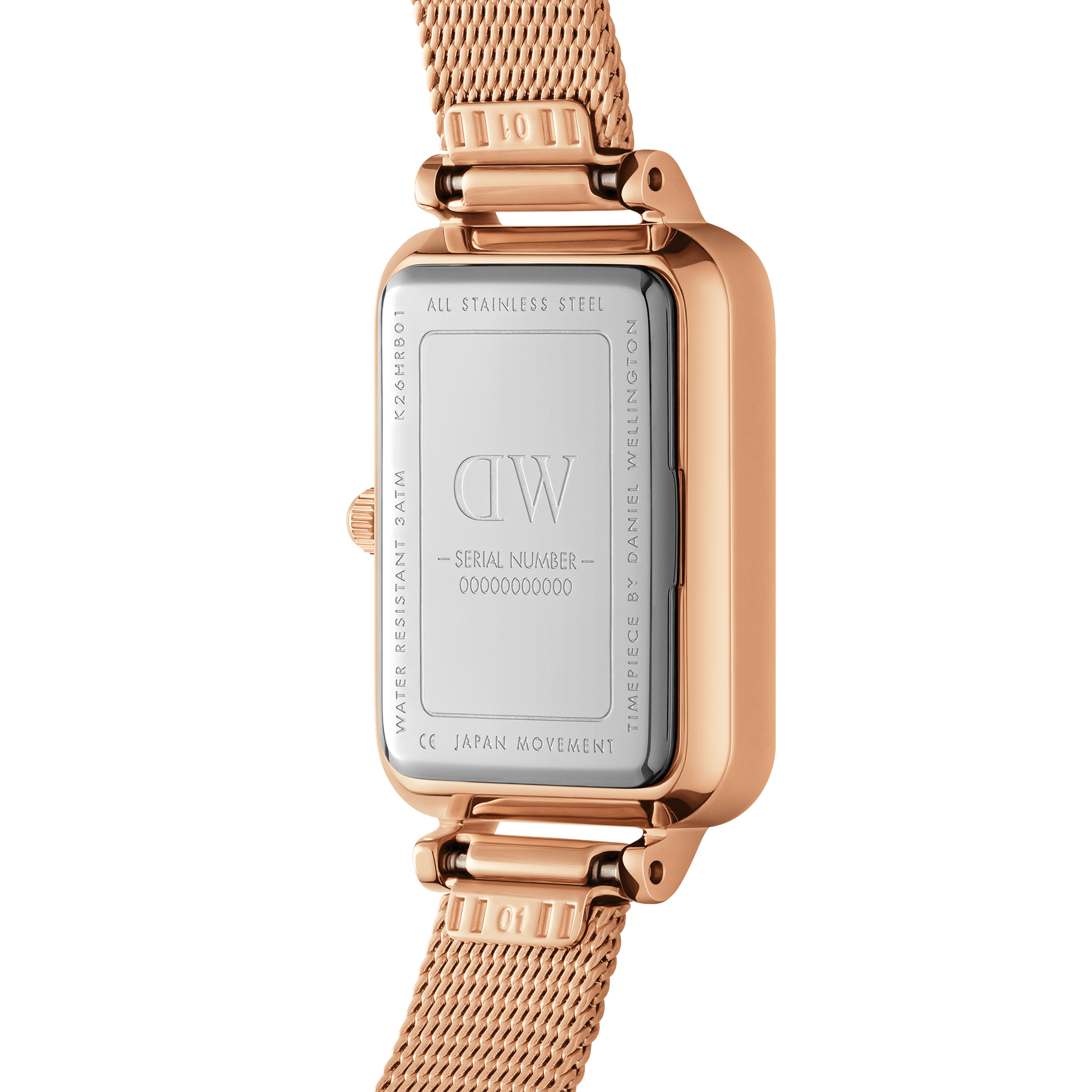 Daniel Wellington Quadro Roman Numerals 20x26 Melrose RG White Watch