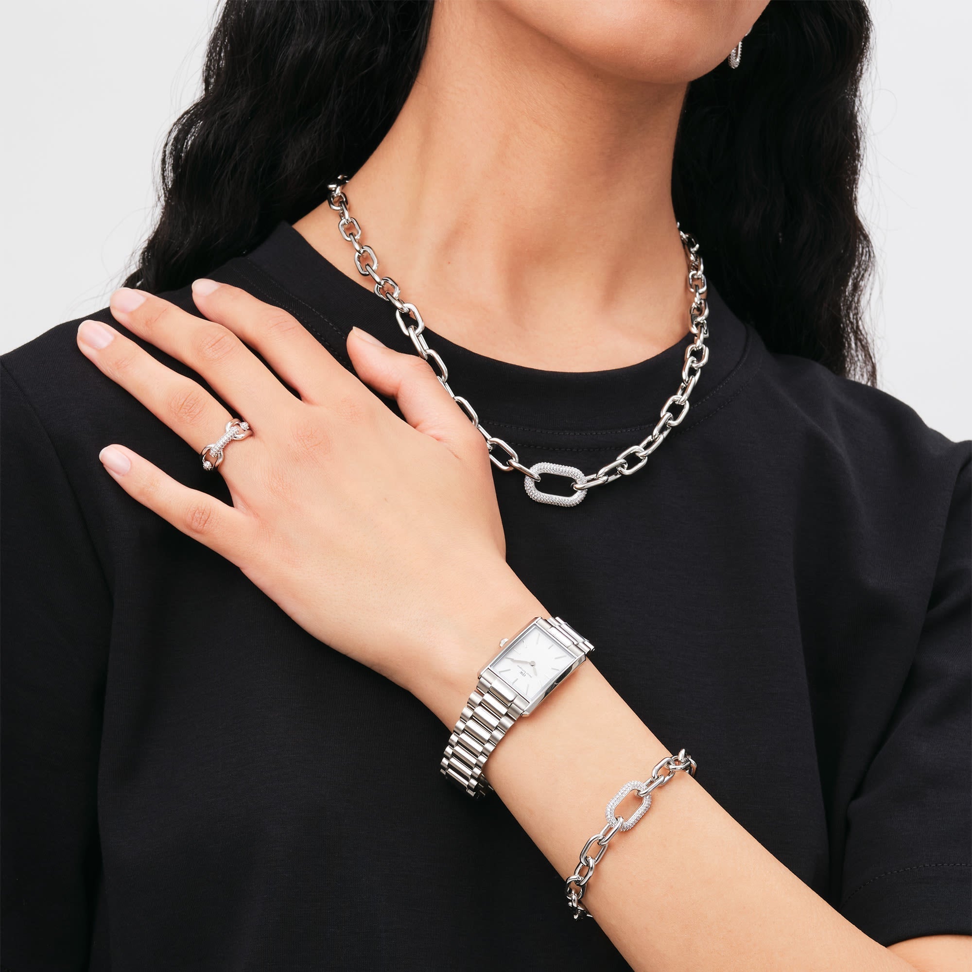 Daniel Wellington Bound 35x24 3-Link S White Watch