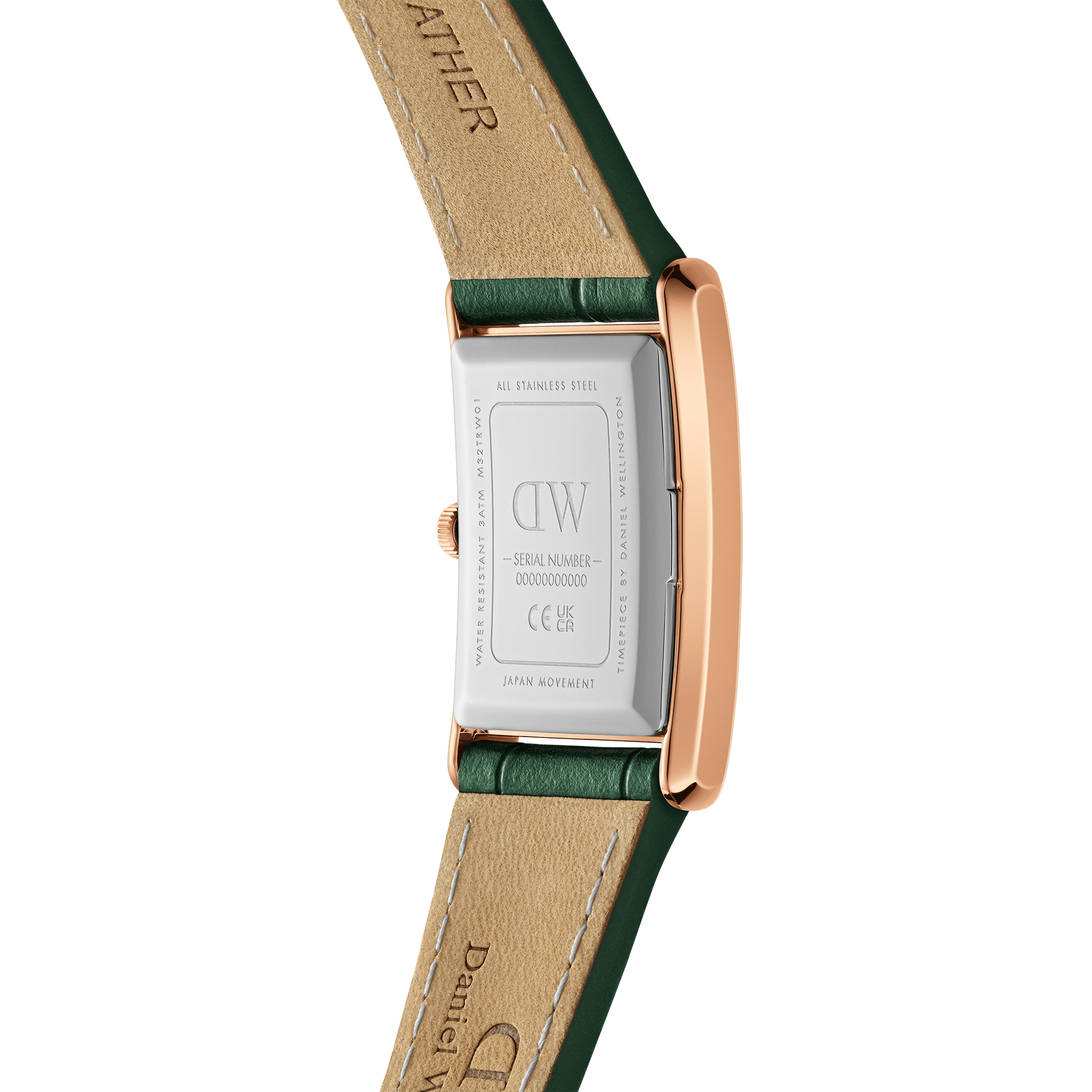 Daniel Wellington Bound 32x22 Green Croc Leather RG Emerald Sunray Watch