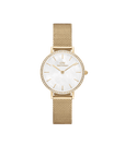 Daniel Wellington Petite 28 Bezel Mesh White Mother of Pearl Gold Watch