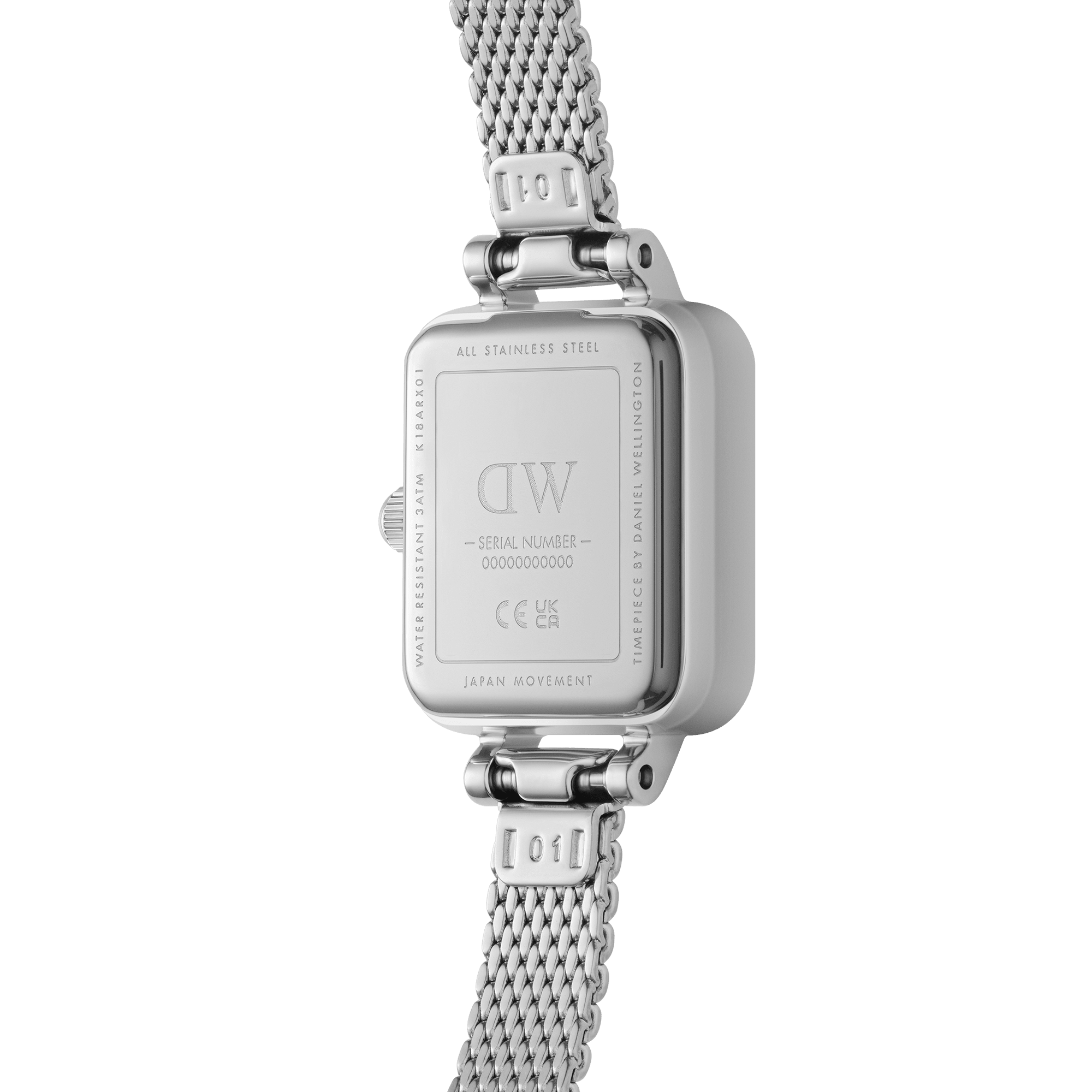 Daniel Wellington Quadro Mini Bezel Lumine 15x18 Sterling S White Watch