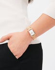 Daniel Wellington Bound 35x24 3-Link RG White Watch