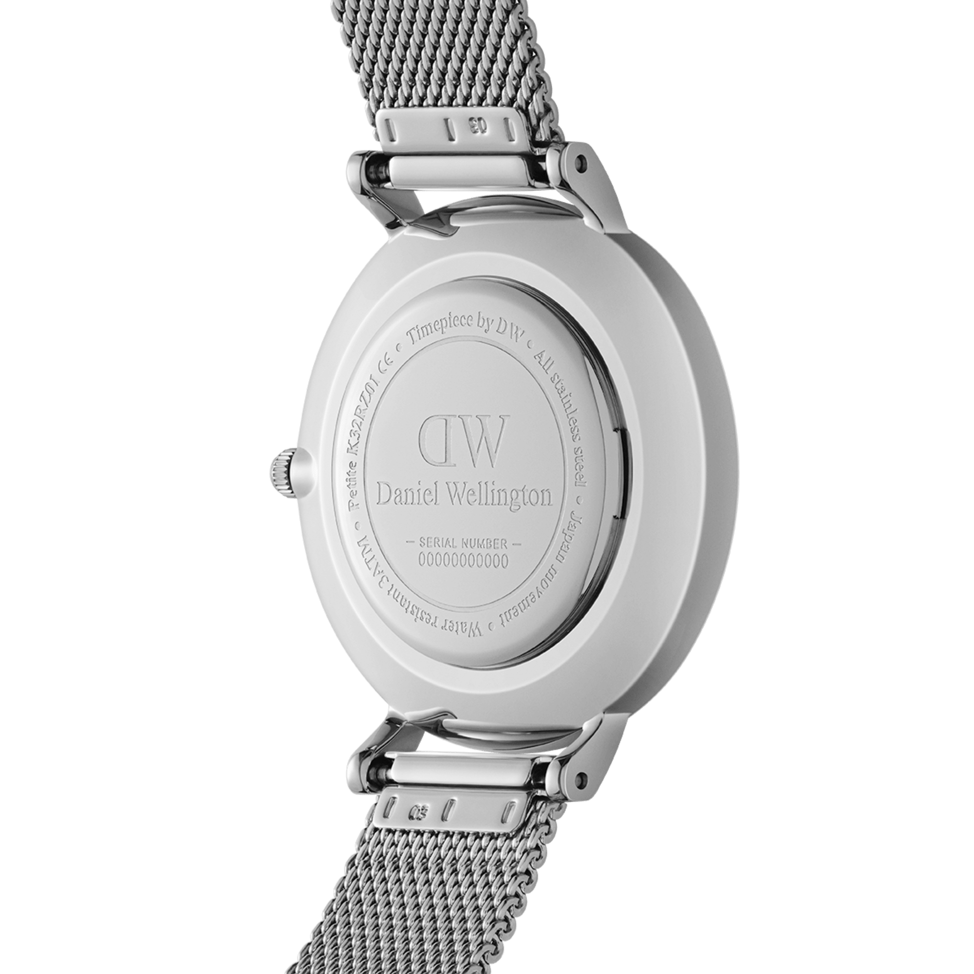 Daniel Wellington Petite 28 Bezel Mesh Black Mother of Pearl Silver Watch