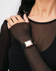 Daniel Wellington Bound 35x24 Black Croc Leather RG White Watch