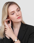Daniel Wellington Ophelia Mini Dark Brown Lizard White Guilloché Gold