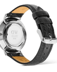 Daniel Wellington Classic Roman Numerals Date Black Croc Belly Silver