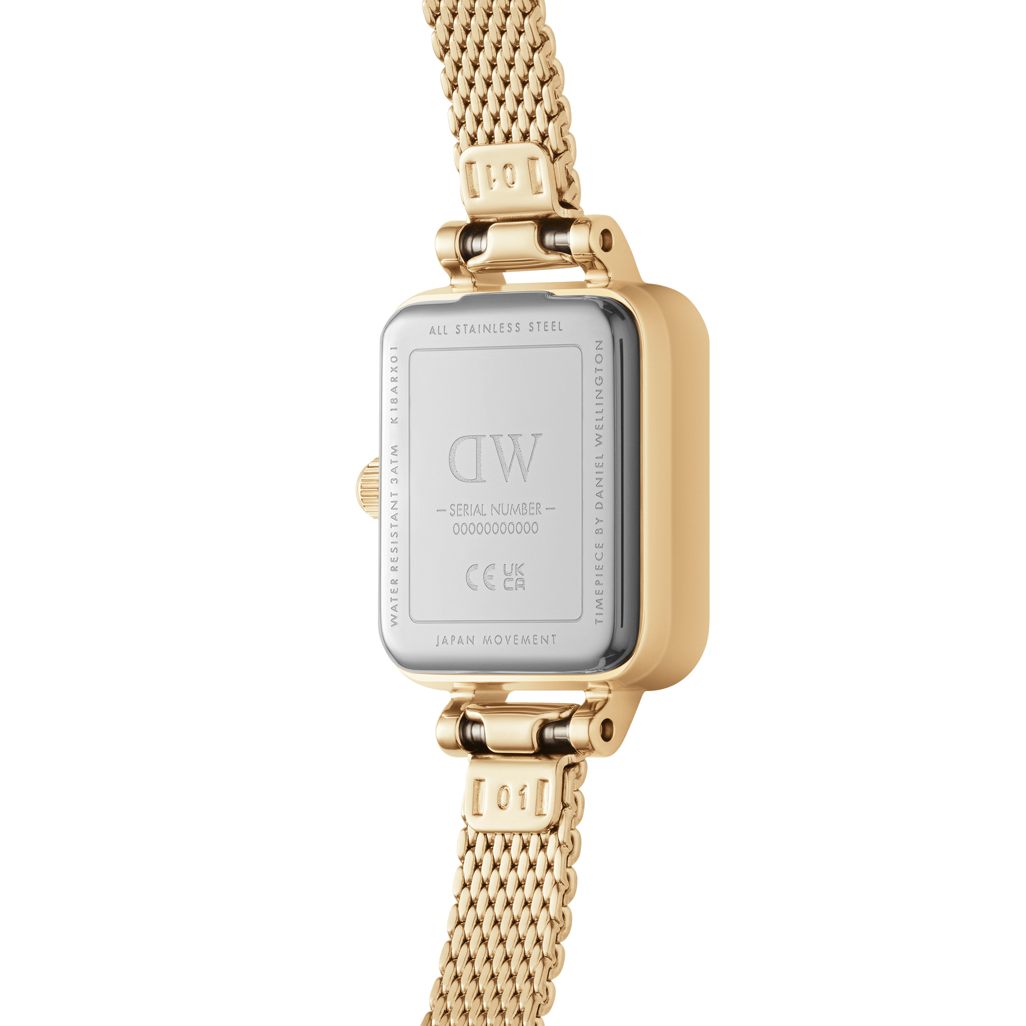 Daniel Wellington Quadro Mini Lumine Bezel 15x18 Evergold G White Watch