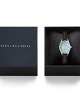 Daniel Wellington Ophelia Mini Black Lizard Ice Blue Guilloché Silver