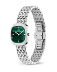 Corta Malachite Grain-Link Silver