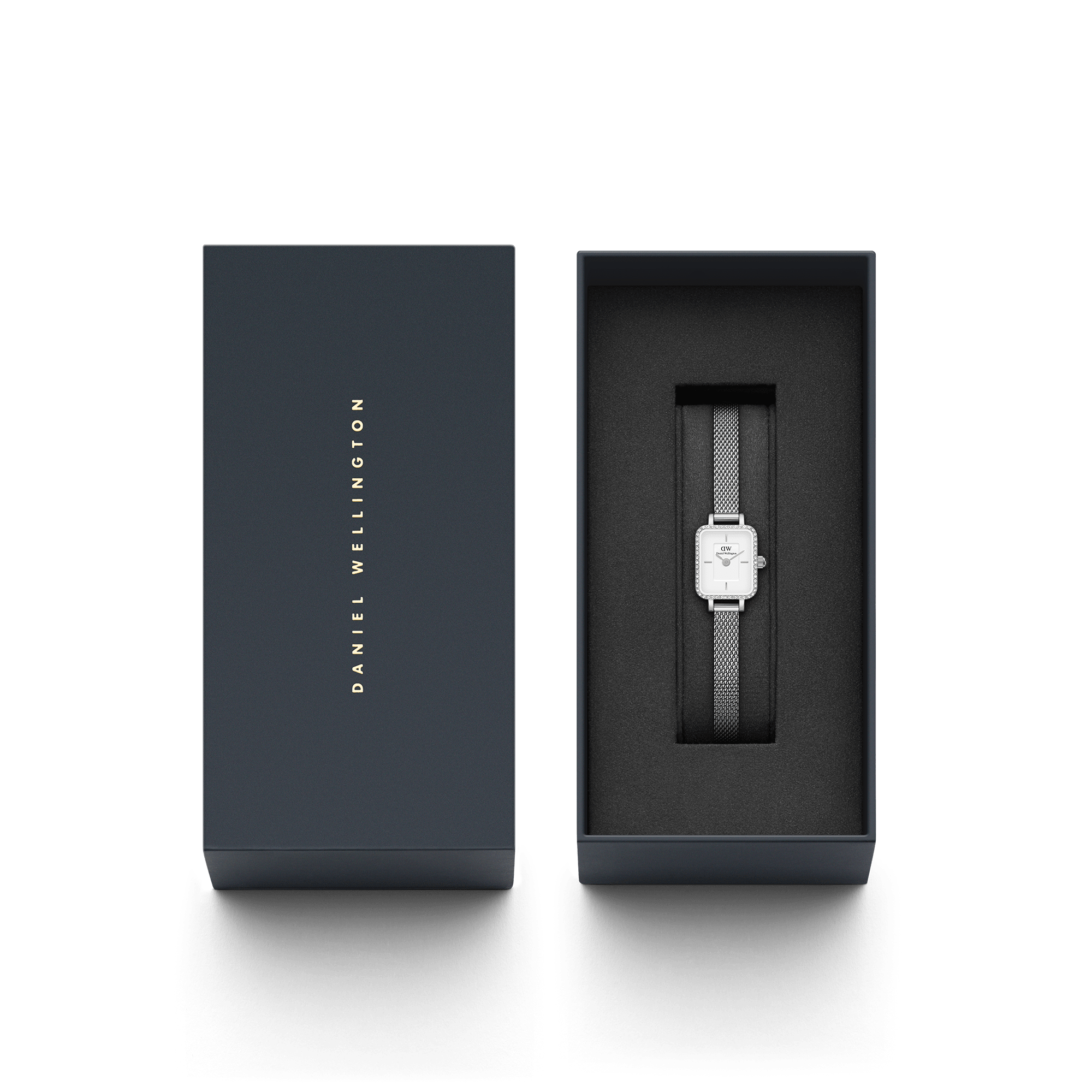 Daniel Wellington Quadro Mini Bezel Lumine 15x18 Sterling S White Watch