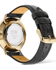 Daniel Wellington Classic Roman Numerals Date Black Croc Belly Gold