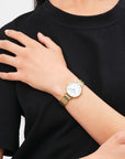 Daniel Wellington Petite Roman Numerals 28 5-Link G White Watch