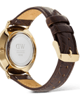 Daniel Wellington Classic Roman Numerals Date Dark Brown Croc Belly Gold
