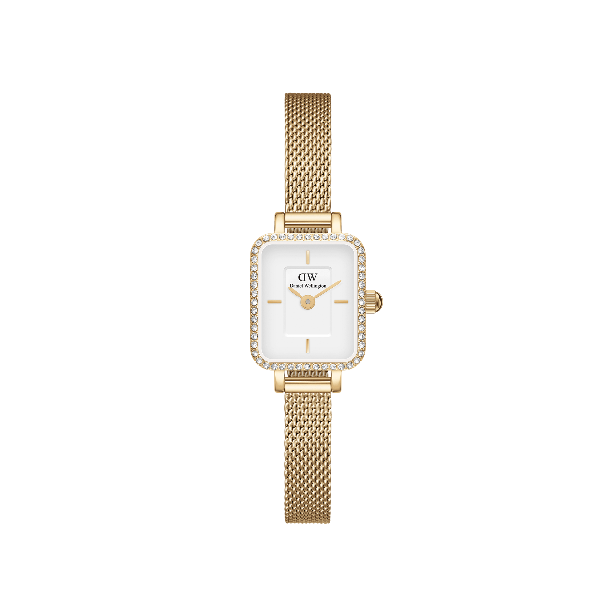 Daniel Wellington Quadro Mini Lumine Bezel 15x18 Evergold G White Watch