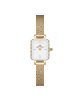 Daniel Wellington Quadro Mini Lumine Bezel 15x18 Evergold G White Watch