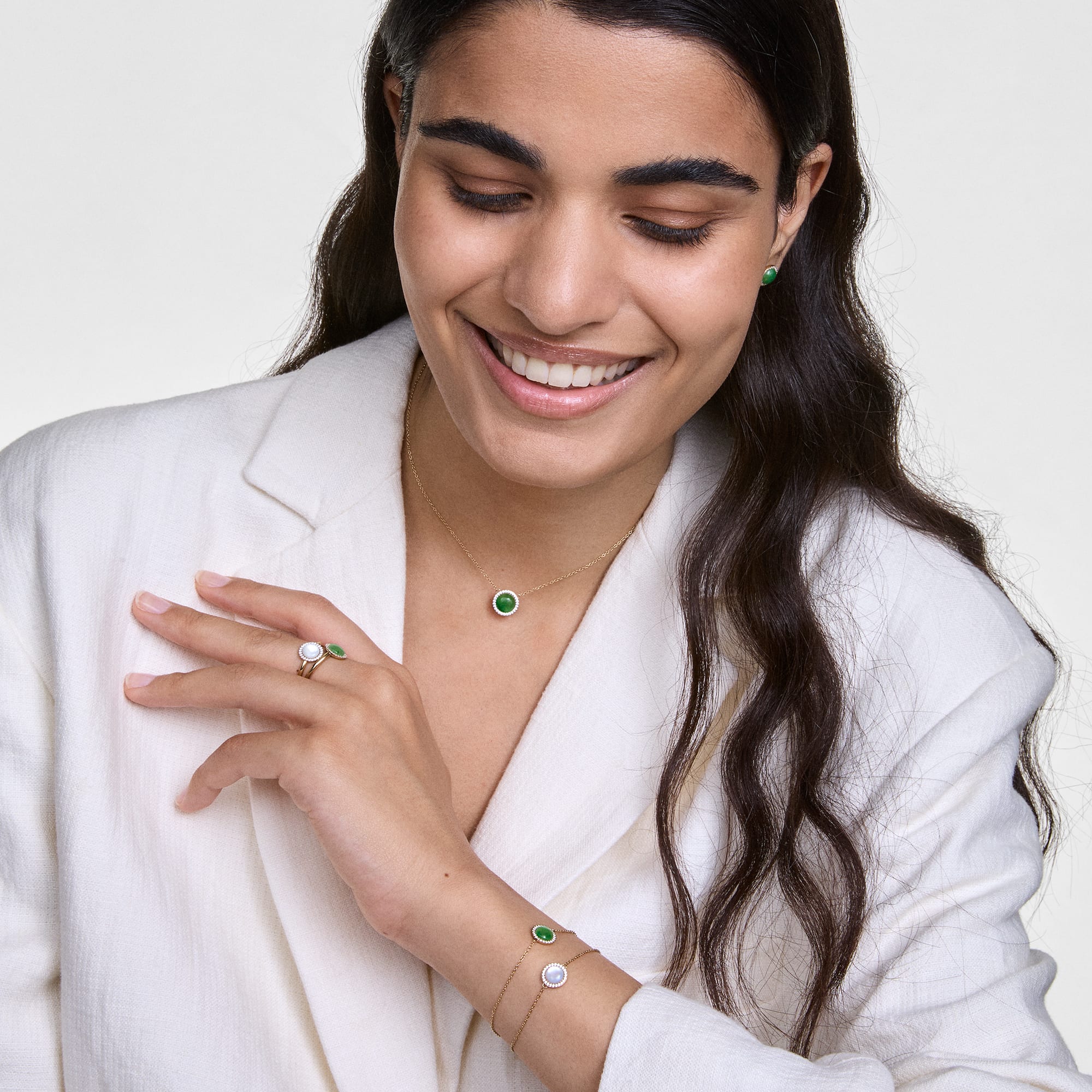 Daniel Wellington Audrey Necklace Jade Silver