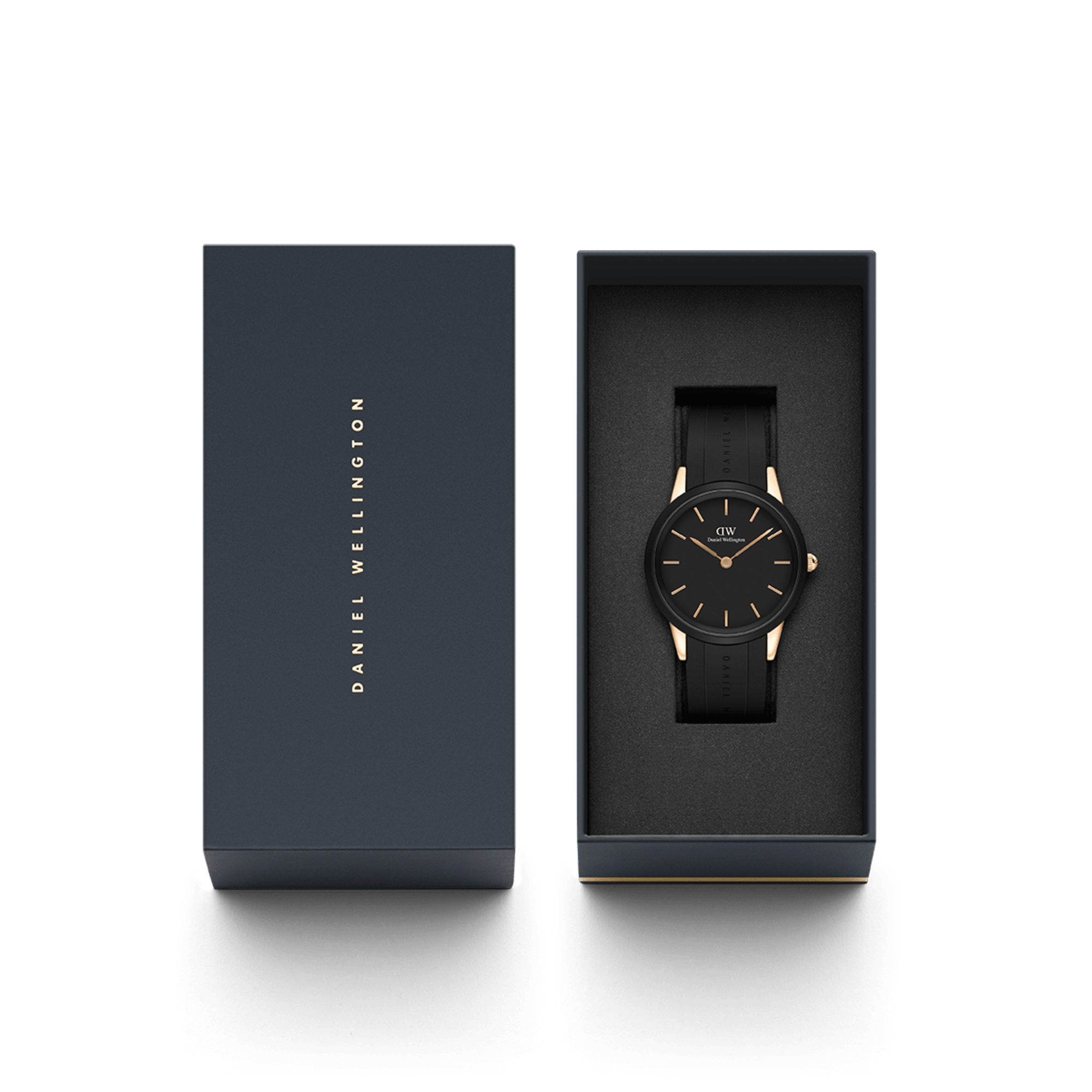 Daniel Wellington Iconic Motion 40 Rose Gold &amp; Black Watch