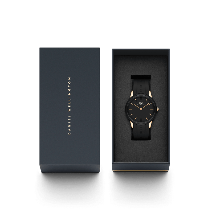 Daniel Wellington Iconic Motion 40 Rose Gold & Black Watch