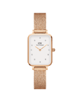 Daniel Wellington Quadro 20X26 Pressed Melrose Lumine Rose Gold & White Watch