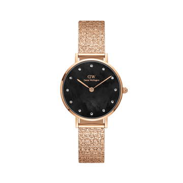 Daniel Wellington Petite 28 Lumine Rose Gold Mother of Pearl Black Watch