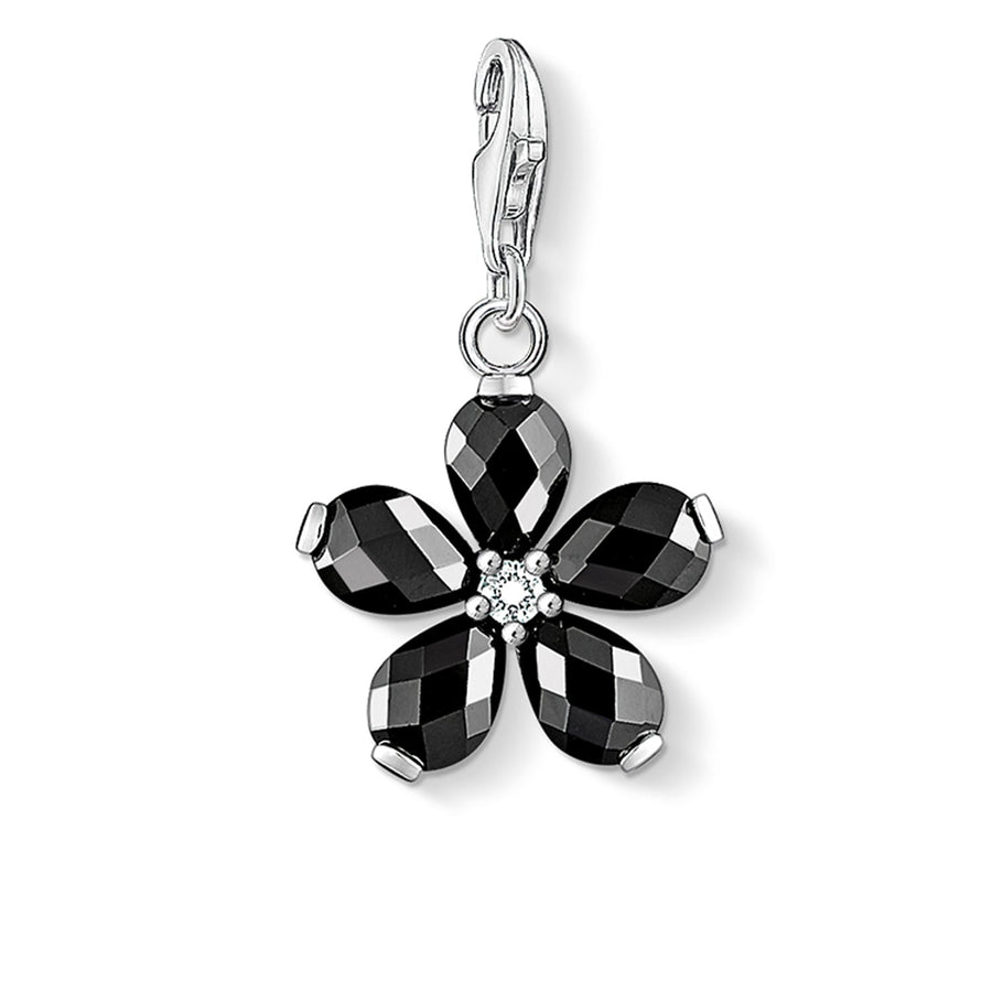 Thomas Sabo Charm Pendant Black Flower