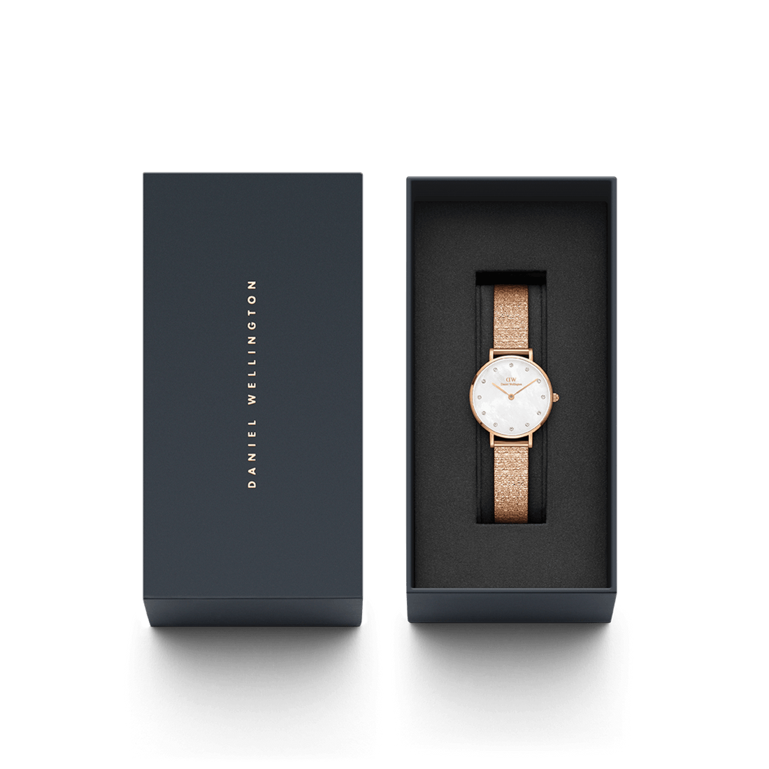 Daniel Wellington Petite 28 Lumine Rose Gold Mother of Pearl White Watch