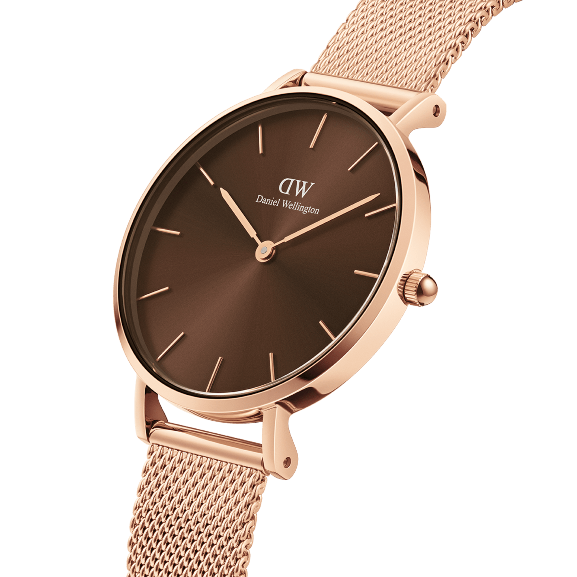 Daniel Wellington Petite Amber 28 Rose Gold &amp; Brown Watch