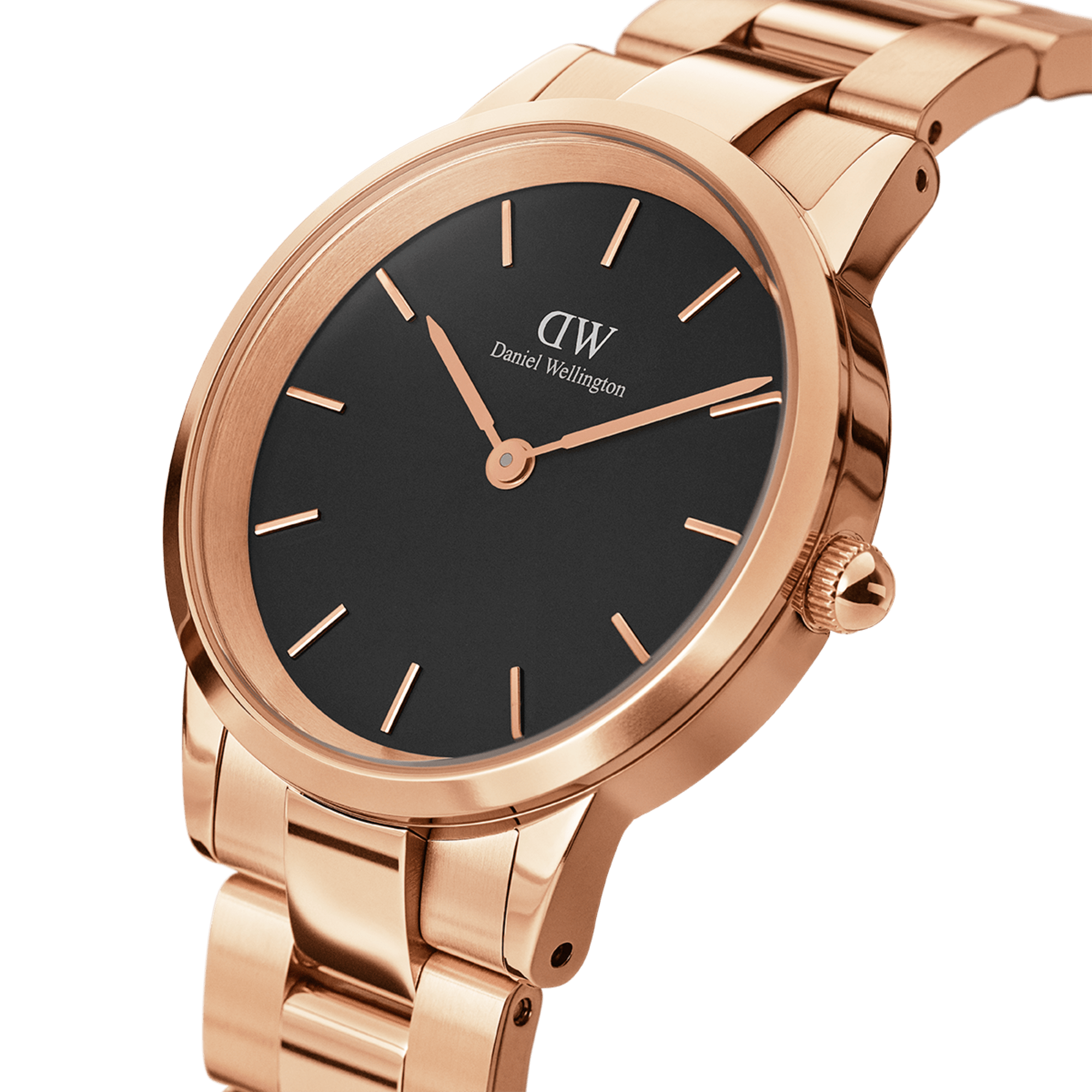 Daniel Wellington Iconic Link 36 Rose Gold &amp; Black Watch