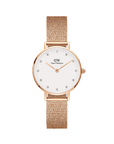 Daniel Wellington Petite 28 Pressed Melrose Lumine Rose Gold & White Watch