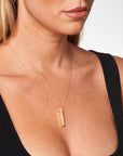 9CT KARI VERTICAL CUBE NECKLACE