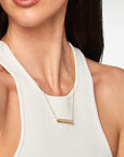 9CT KARI HORIZONTAL CUBE NECKLACE