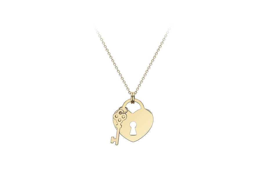 9CT LAYLA PADLOCK & KEY NECKLACE