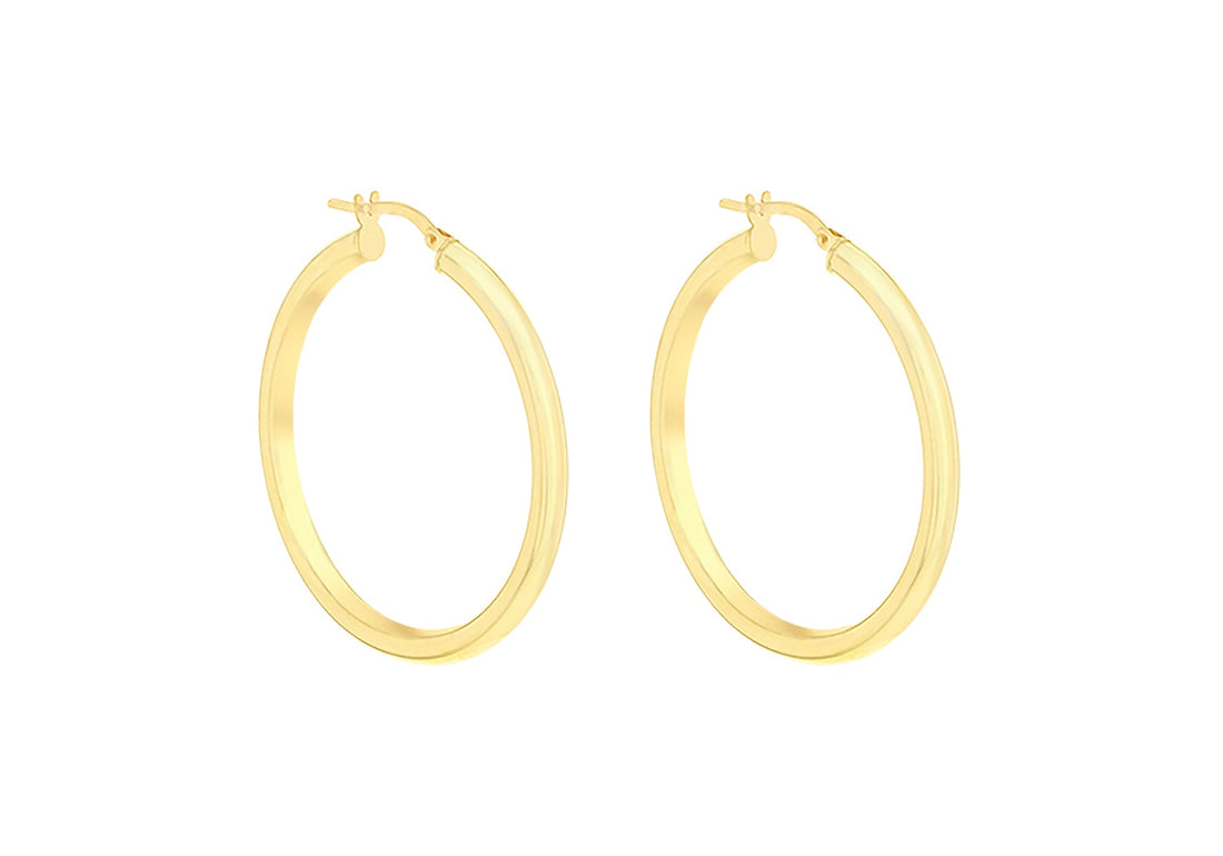 9CT GRACE HOOP EARRINGS