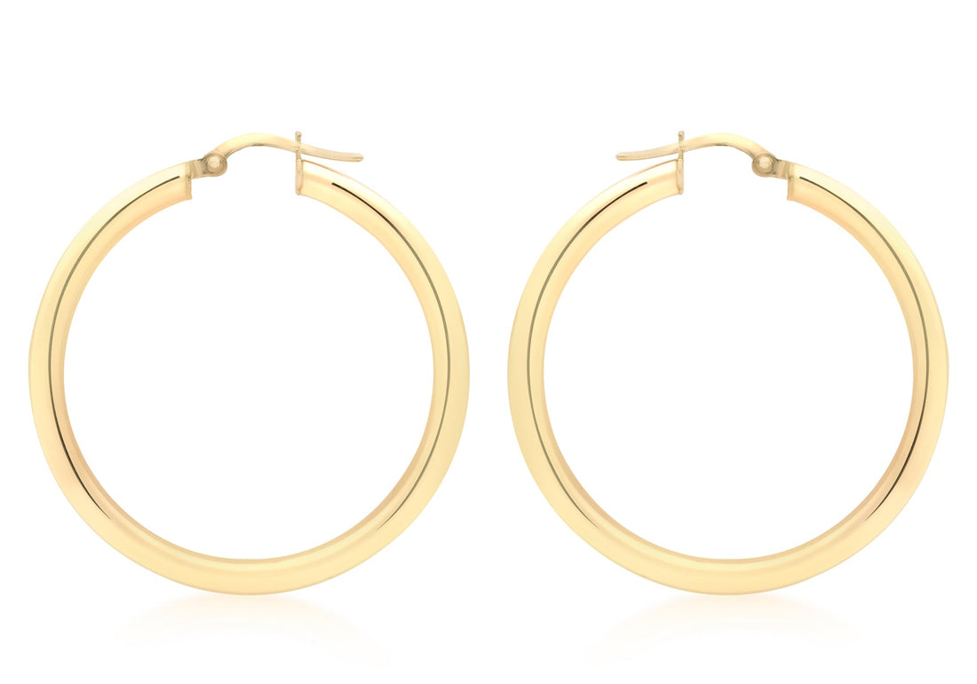 9CT GRACE HOOP EARRINGS