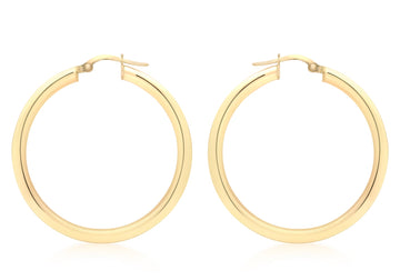 9CT GRACE HOOP EARRINGS