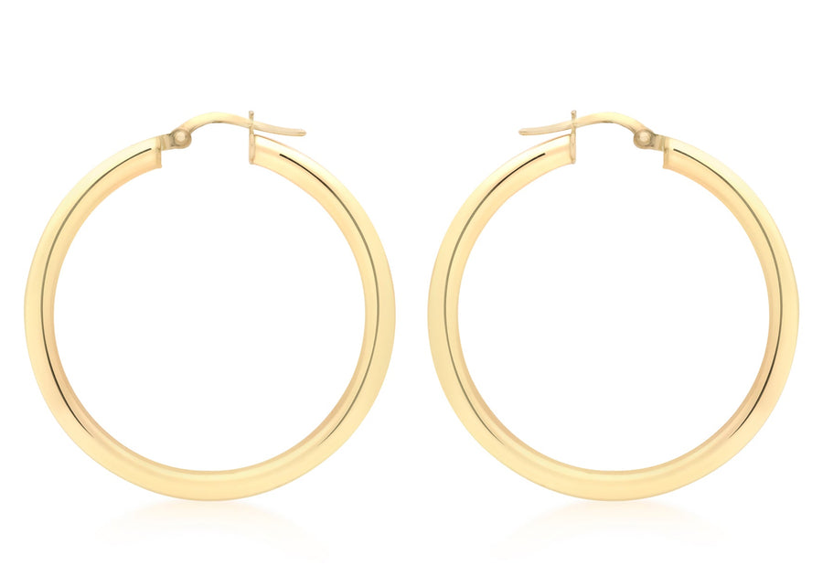 9CT GRACE HOOP EARRINGS