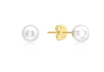 9CT PEONY PEARL STUD EARRINGS