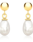 9CT PETA PEARL DROP EARRINGS