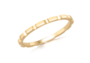 9CT GOLD BRICK STACKER RING