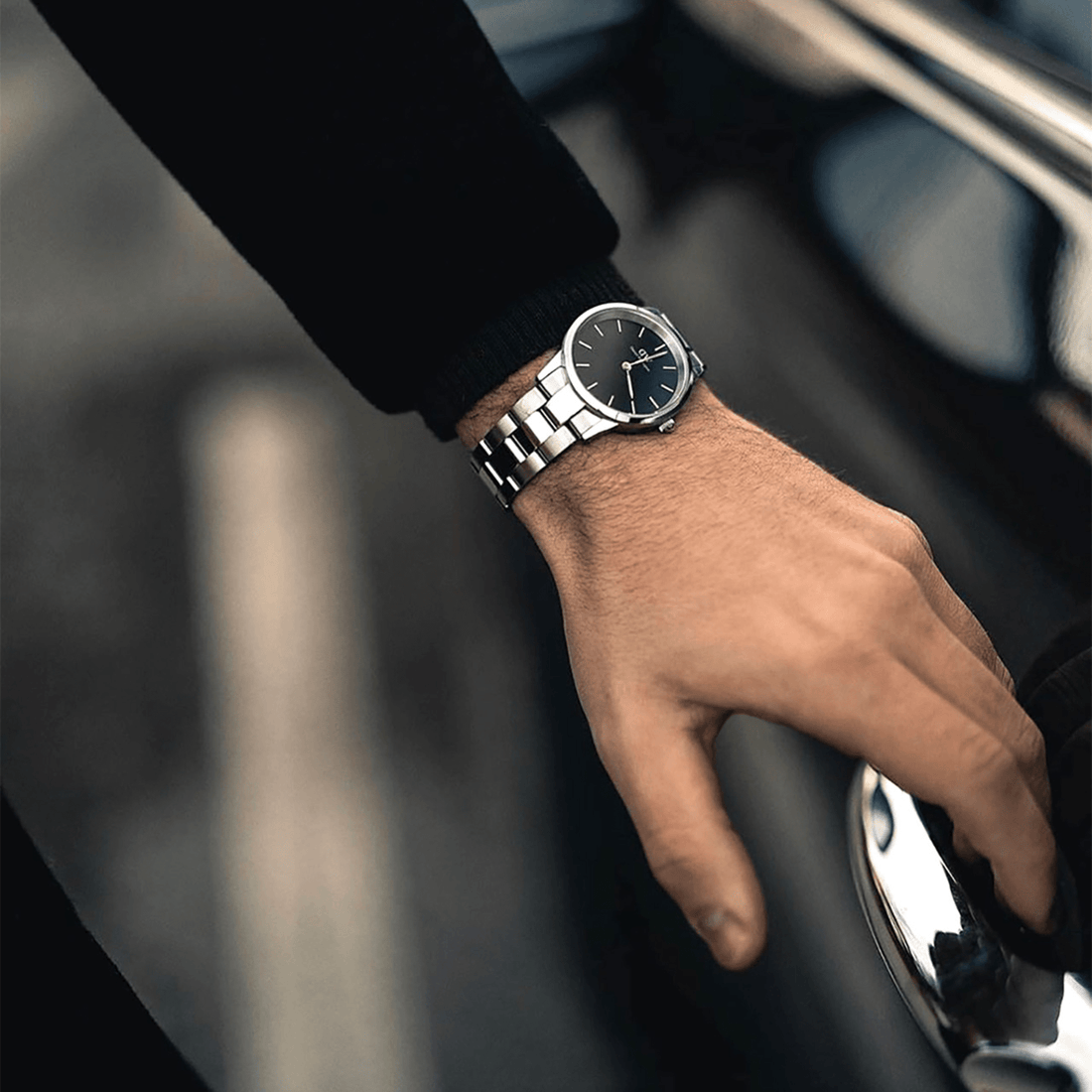 Daniel Wellington Iconic Link 36 Silver & Black Watch