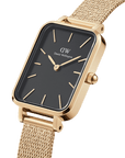 Daniel Wellington Quadro 20X26 Pressed Evergold Gold & White Watch