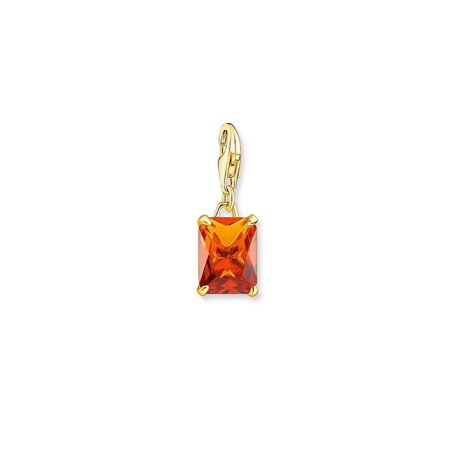 Thomas Sabo Charm Pendant Orange Stone Gold