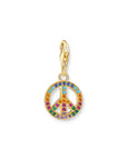 THOMAS SABO Charm pendant peace with colourful stones gold