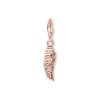 THOMAS SABO Charm pendant phoenix feather with pink stones rose gold