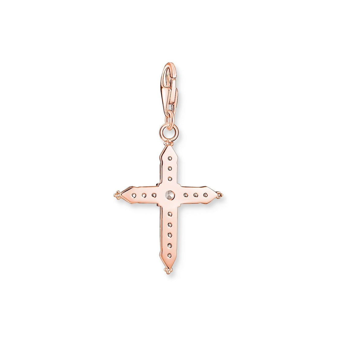 THOMAS SABO Charm pendant cross with white stones rose gold