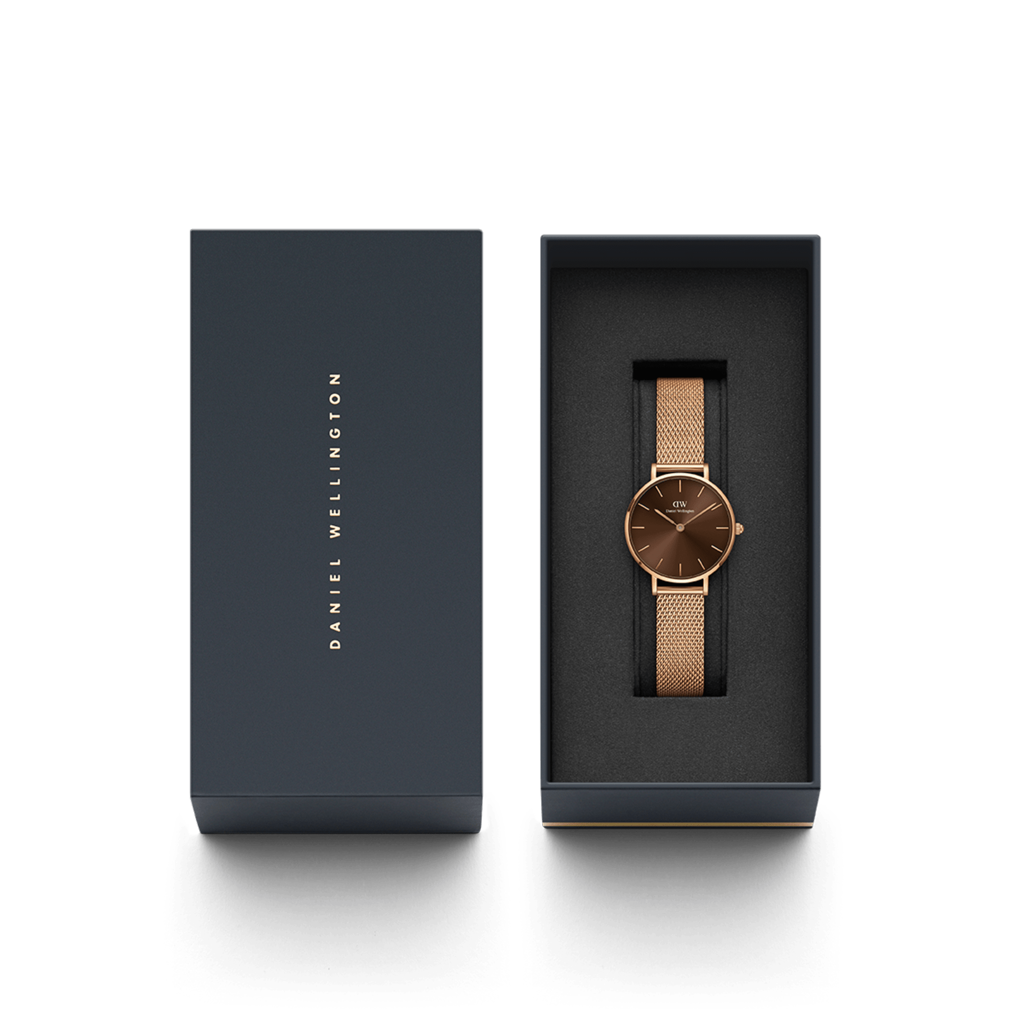 Daniel Wellington Petite Amber 28 Rose Gold &amp; Brown Watch